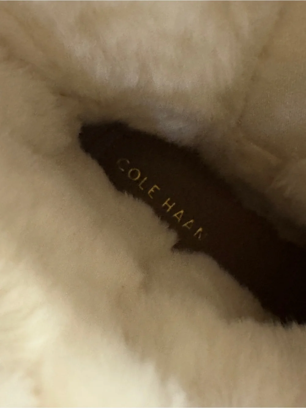 New Cole Haan Waterproof Suede Leather & Faux fur Boots booties sand cream 8